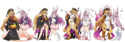 anthro female fox_ears fox_girl fox_tail furry human_to_anthro junko_(touhou) rabbit_ears rabbit_tail reisen_udongein_inaba species_transformation syo_you9 touhou transformation transformation_sequence