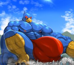 abs balls biceps falco_lombardi furry gay hyper hyper_balls hyper_genitalia hyper_penis hyper_testicles macro male male_focus male_only masterelrest muscles muscular muscular_arms muscular_ass muscular_back muscular_legs muscular_male muscular_thighs nintendo nipples pecs penis star_fox testicles veins veiny_penis