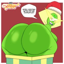 2d ass ass_focus big_ass big_butt breasts cartoon_network christmas cold coldarsenal crystal_thots dialogue gem_(species) peridot_(steven_universe) steven_universe thick_ass thick_thighs