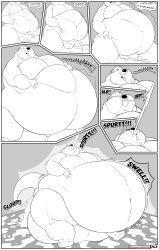 absurd_res anthro big_belly cum cumflated_belly cumflation duo ejaculation erection hi_res huge_belly hyena hyper jeffrey_taggart male male/male mammal mustelid otter overweight overweight_male penis superchub thewilldpink