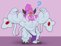 4_fingers abs balls biceps big_balls big_muscles big_penis bottomwear carou_(vezerem) claws clothing ear_piercing ear_ring fakemon fingers flexing fusion generation_4_pokemon generation_6_pokemon genie genitals grey_body growth hair hoopa hoopa_(confined) horn huge_cock huge_muscles humanoid hybrid hyper hyper_muscles jewelry legendary_pokemon loincloth male male_only mesprit muscular muscular_male nintendo nipples open_mouth pecs penis piercing pokémon_(species) pokemon pokemon_(species) pokemon_fusion ponytail pseudo_hair ring_piercing short_stack shortstack shy_vez simple_background solo standing tentacle tentacle_hair vezerem wardrobe_malfunction