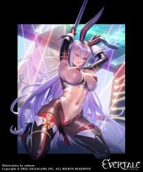 2022 2d 2d_(artwork) abs arms_up ass bare_breasts big_ass big_breasts big_butt big_thighs black_thighhighs blush bow bowtie breast_squish breastless_clothes breasts bunny_ears bunny_girl bunnysuit busty cameltoe concert cuboon curvaceous curvy curvy_body curvy_female curvy_figure elf_ears elmina_(evertale) evertale eyebrows eyelashes female female_focus female_only gloves heart_cutout hi_res high_heel_boots high_heels highres hourglass_figure huge_breasts huge_thighs large_ass large_breasts large_butt large_thighs light-skinned_female light_skin long_ears long_hair looking_at_viewer lying_on_breasts midriff navel nipple_pasties on_camera purple_eyes reverse_bunnysuit screen sideboob silver_hair skimpy skimpy_clothes skindentation solo solo_female solo_focus stage stage_lights straight_hair thick_thighs thighhigh_boots thighhighs thighs voluptuous wink winking winking_at_viewer