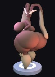 3d animated anthro ass big_breasts big_butt big_ears blender_(software) breasts brown_body brown_nipples darkdraketom female generation_4_pokemon genitals hand_on_hip hand_on_leg hand_on_thigh huge_butt hyper hyper_butt lopunny navel nintendo nipples plump_labia pokémon_(species) pokemon pokemon_(species) pussy red_eyes solo thick_thighs turntable_(animation)