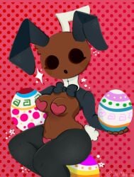 1girls _plantshavelegs bunnysuit cora_(rbismut) dark-skinned_female dark_skin female female_only fertilizing_(artist) food_creature food_humanoid pasties plant_girl plant_humanoid plantie r_bismut rbismut solo solo_female tie