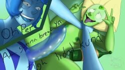 ahe_gao blue_body crying drunk grey_body lapis_lazuli_(steven_universe) mightycock penetration peridot_(steven_universe) steven_universe strap-on tagme yellow_hair