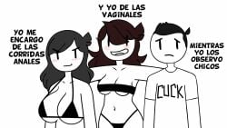 1boy 2girls breast_size_difference cheating cuck cuckold edit edited english_text group imminent_anal imminent_sex imminent_vaginal jaiden jaiden_animations jaidenanimations jaidens_dad jaidens_mom long_hair mob_face netorare ntr screen_capture screencap screenshot screenshot_edit spanish spanish_text steca stupid text thelazyart