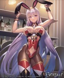 2022 2d 2d_(artwork) abs alcohol alcoholic_drink arms_up ass bar bare_breasts big_ass big_breasts big_butt big_thighs black_thighhighs blush breast_squish breasts bunny_costume bunny_ears bunny_girl bunnysuit busty cameltoe child_bearing_hips cleavage covered_nipples cuboon curvaceous curvy curvy_body curvy_female curvy_figure elf_ears elmina_(evertale) evertale eyebrows eyelashes female female_focus female_only heart_cutout hi_res high_heels highres hips holding_bunny_ears hourglass_figure huge_breasts huge_thighs large_ass large_breasts large_butt large_thighs light-skinned_female light_skin long_ears long_hair looking_at_viewer lying_on_breasts midriff navel purple_eyes shiny_clothes sideboob silver_hair skimpy skimpy_clothes skindentation solo solo_female solo_focus standing straight_hair teeth teeth_showing thick_thighs thighhighs thighs voluptuous wide_hips wrist_cuffs