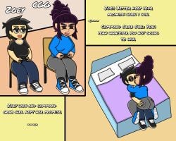 bed bedroom command_grab female gaming goth grabbing_from_behind half-closed_eyes kissing zoey_(the_frankman)