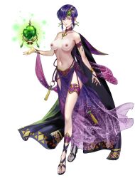 1girls alternate_costume armpits bangs bare_legs biggitybiggitybig breasts cape edit edited_official_artwork female female_only fire_emblem fire_emblem:_the_blazing_blade fire_emblem_heroes legs levitation magic medium_breasts nintendo nipples nude_filter official_alternate_costume purple_eyes purple_hair sandals short_hair smile solo suzuki_rika topless transparent_background ursula_(fire_emblem) ursula_(khadein)_(fire_emblem)