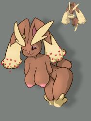 anthro big_breasts big_thighs breasts bunny_ears bunny_nose bunny_tail female furry great_days heart huge_breasts long_ears lopunny nintendo nipples nude one_eye_closed one_tooth pink_eyes pink_nipples pokémon_(species) pokemon pokemon_(species) seductive simple_background small_pussy smile solo thick_thighs wink winking winking_at_viewer