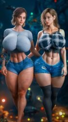 2girls 3d aero3dx april_(aero3dx) artist_name athletic athletic_female big_ass big_boobs big_breasts bimbo breasts bubble_ass bubble_butt busty ellie_(aero3dx) eyebrows eyelashes eyes female female_only fit fit_female hair hips hourglass_figure human large_ass large_thighs legs light-skinned_female light_skin lips mature mature_female mirage3dx navel original original_character original_characters thick thick_legs thick_thighs thighs toned toned_female voluptuous waist watermark wide_hips