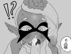 blowjob cum cum_in_mouth dark_skin frye_(splatoon) inkling long_ears nintendo oral oral_sex pierced_ears pointy_ears scribblygumbo splatoon squid surprised tongue tongue_wrap tonguejob