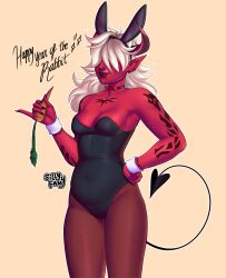 bunnysuit carrot clothed demon demon_girl demon_horns demon_tail desdemona_(fortnite) female female_only fortnite fortnite:_battle_royale high_resolution highres safe_for_work sfw sillyfany tattoo twitter twitter_username