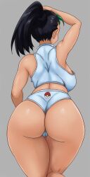 1girls ass ass_focus ass_shot back back_view big_ass black_hair bottomwear breasts butt clothing dat_ass female female_only game_freak green_highlights hips huge_ass kunanstudio nemona_(pokemon) partially_clothed pokemon pokemon_sv ponytail shorts solo solo_female thelorope thighs topwear