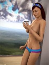 breasts cloud mug red_hair sydgrl3d