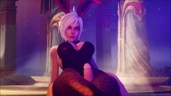 3d animated athletic_female battle_bunny_riven bunny_ears coombot_(artist) fishnets human league_of_legends league_of_legends:_wild_rift light-skinned_male new_year no_sound riven tagme thigh_sex video