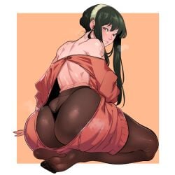 1girls ass big_ass big_butt black_hair black_panties kukumomo panties red_eyes spy_x_family tagme thong thong_panties tight_clothes tights white_body white_skin yor_briar yor_forger