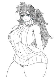 android_22 blue_eyes dragon_ball large_ass large_breasts sweat vebills3 virgin_killer_sweater