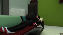 2girls 3d animated clothed_sex female high_heels mp4 no_sound strapless_dildo tagme the_sims_4 tights video yuri