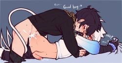 2d 2d_(artwork) anal anal_sex bed bed_sheet blush bro_hug caecaensfw2 caelum(vtuber) caelum_vt closed_eyes clothed_sex cum cum_in_ass cum_inside cum_leak cum_leaking cum_while_penetrated cumshot cute_male femboy gay good_boy hug hugging hugging_from_behind indie_virtual_youtuber male male/male male_only male_penetrated male_penetrating male_penetrating_male meme moaning official_caelum pants_down partially_clothed praise praise_kink pressed_against pressed_together prone_bone sheet_grab shoto shoto_(vtuber) shxtou smile virtual_youtuber vtuber yaoi