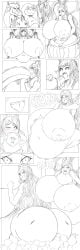 ass belly big_ass big_belly big_breasts blush breasts burp burping comic dragonicxs fart female giantess gofenix huge_ass huge_breasts male mermaid monochrome one_piece scat shirahoshi tagme tagme_(character) vore