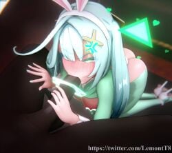 1boy 1girls 3d angry animated black-skinned_male blowjob blue_nails bunnysuit dark-skinned_male dark_skin evilaudio faruzan_(genshin_impact) fellatio genshin_impact high_heels interracial lemont8 magic nail_polish reverse_bunnysuit sound tagme twintails video