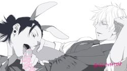 69 ahe_gao anal anal_sex ass big_penis bikini black_hair blowjob blush bunny_ears bunny_tail bunnysuit cowgirl_position dick doggy_style eating_ass excessive_cum fellatio fuck_and_suck gay jujutsu_kaisen licking_ass long_hair male/male masturbation muscular_male nikku94947798 nipple_play nipples orgasm orgasm_face penetration penile_penetration penis_grab photo satoru_gojo sucking_penis suguru_geto tree white_hair yaoi