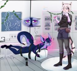 alexis_vilrus ass boots breeding_mount cat_boy cat_ears cat_tail catboy degeneratewaste dizzyt drugs ear_tuft girly heterochromia hobkin hypnosis latex latex_gloves male/male male_only mind_break mind_control neko_alchemy nekomimi potion shorts swirly_eyes tail tank_top