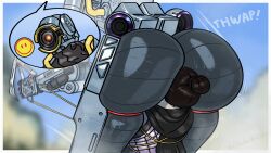 16:9 1_eye apex_legends ass big_ass big_butt borisalien brown_hair duo electronic_arts facesitting female finisher grey_body hair hi_res huge_ass human humanoid machine male mammal metal not_furry pathfinder_(apex_legends) robot robot_humanoid sound_effects thick_thighs wide_hips widescreen wraith_(apex_legends)