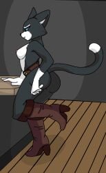 anthro boots breasts breasts_out butt cat_ears cat_tail dreamworks feline female kitty_softpaws paramount_pictures puss_in_boots_(dreamworks) puss_in_boots_(film) shrek_(series) thick thick_ass