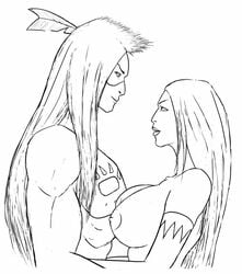 disney disney_princess female human kocoum male male_focus monochrome native_american nipples pocahontas pocahontas_(character) sketch straight tagme