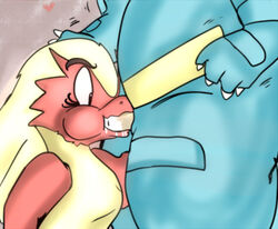 blaziken claws color cum fellatio feraligatr insertion interspecies male nikolla nude oral penis pokemon pokemon_(species) pokemon_gsc pokemon_rse side_view