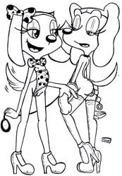 anthro brandy_&_mr_whiskers brandy_harrington canine disney disney_channel dog female female_only fur furry innocenttazlet mammal monochrome multiple_females nipples pussy sandy_carington tagme toon_disney