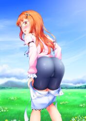 1boy ass big_ass crossdressing femboy girly male natsusora_wakana nobady orange_hair original original_character solo tagme trap