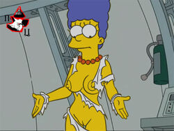 breasts clothes color female female_only front_view human indoors marge_simpson nipples nude_filter pig_tsar solo standing tagme the_simpsons torn_clothes vulva