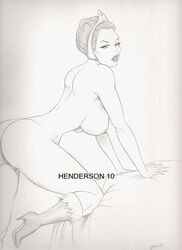 1girls 2010 black_and_white female female_only henderson masters_of_the_universe monochrome sketch solo tagme teela