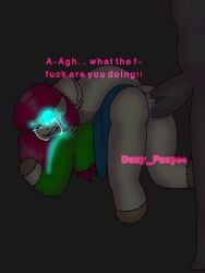 animation_meme_community blue_skirt crying cum_in_pussy cum_inside cyan_eyes doll doxy__foxy00 fox_ear fox_tail furry glow_in_the_dark glowing_eyes gray_background green_shirt kitty_channel_afnan kitty_doll(kitty_channel_afnan) one_eye_closed penis_in_pussy pink_hair plushophilia rape text twitter_username vaginal_penetration