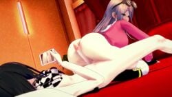 1boy 1girls 3d animated assjob big_butt big_penis buttjob cock_worship danganronpa danganronpa_v3 exposed_ass filming iruma_miu koikatsu ouma_kokichi partially_clothed riding sex straight straight_hair tagme teasing video