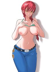 breasts breasts_out chainsaw_man female female_only makima_(chainsaw_man) nami_(one_piece)_(cosplay) nipples one_piece opalisart red_hair