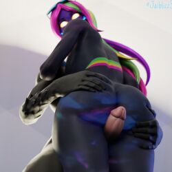 3d 3d_(artwork) ass ass_focus ass_grab big_butt blender blender_(software) fortnite fortnite:_battle_royale galaxia_(fortnite) grabbing_ass jaiblizz looking_at_penis looking_back looking_down male/female straight thick_ass thick_legs thick_thighs thighs