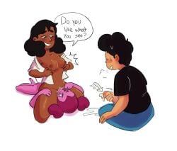 1boy 2021 2girls breasts cartoon_network connie_maheswaran cucked_by_girlfriend cucked_by_lesbian cuckold cum dark_skin female lesbian lewdshock medium_hair multiple_girls nipples penis petite pink_hair pink_skin spinel_(steven_universe) steven_quartz_universe steven_universe steven_universe_future tagme white_background yuri