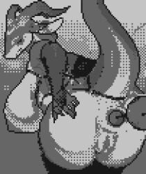 1girls 2d 2d_animation anal anal_beads anal_sex animated anthro cervina7_(artist) claws edit embarrassed female female_only furry furry_female horns huge_ass huge_breasts hyper_bimbo large_breasts looking_at_viewer looking_back miranda_(heatboom) monochrome nipples pixel_animation pixel_art pulling_anal_beads pulling_out pussy raised_tail scalie scalie_female scalie_only sex_toy tail third-party_edit umowo vagina