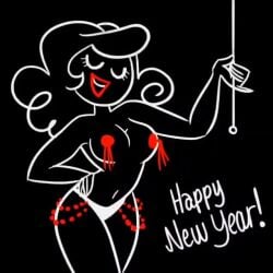 animated artist_request breasts closed_eyes female happy_new_year lipstick new_year nipple_tassels tagme tassel video