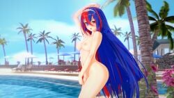 1girls 3d alear_(female)_(fire_emblem) alear_(fire_emblem) big_ass blue_eye blue_hair breasts female female_only fire_emblem fire_emblem_engage heterochromia jollyoldsoldier long_hair multicolored_hair naked navel nintendo nipples nude nude_female outdoor_nudity outdoors outside pool poolside red_eye red_hair solo standing two-tone_hair