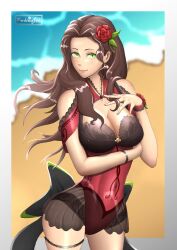 alternate_costume beach black_one-piece_swimsuit black_swimsuit breasts dorothea_arnault female female_only ferdnayart fire_emblem fire_emblem:_three_houses light-skinned_female light_skin nintendo ocean one-piece_swimsuit outside red_one-piece_swimsuit red_swimsuit solo solo_female swimsuit