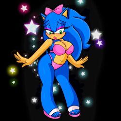 after_transformation artist_request bikini bikini_bottom bikini_top bimbo bimbofication bimbofied fan_edit feminization girly rule_63 sega sonic_(series) sonic_the_hedgehog sonic_the_hedgehog_(series) sonique_the_hedgehog tagme_(artist) voluptuous