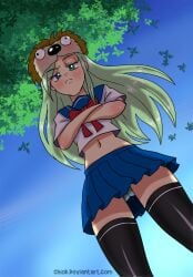 arianne-chan belly_button doomentio doomverse nostrafort oc school_uniform schoolgirl upskirt