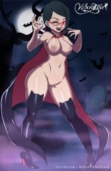 1girls absurd_res areolae big_breasts black_hair boruto:_naruto_next_generations breasts cape costume eye_contact female glasses halloween high_heel_boots high_heels high_resolution looking_at_viewer naruto naruto_(series) nightmare_hdraw nipples one_eye_closed pussy red_eyes red_nails sarada_uchiha solo teenager thick_thighs thighs topless vampire_costume