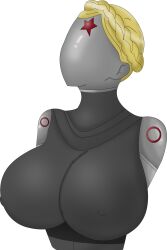 animatronic atomic_heart blonde_hair breasts comissions concept_art digital_drawing_(artwork) faceless_character female_only girl girl_robot robot_girl sexy_beach the_twins_(atomic_heart)