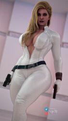 1girls 3d alien alien_girl ass athletic_female belt big_ass big_breasts black_widow_(cosplay) blonde_hair bodysuit cga3d clothing cosplay crossover crossover_cosplay curvy dc dc_comics erotichris female female_only firearm fusion fusion_character gun handgun huge_breasts human injustice_2 inner_sideboob kara_danvers kara_zor-el kryptonian light-skinned_female marvel marvel_comics pinup solo solo_female supergirl supergirl_(injustice) thick_thighs unzipped_bodysuit voluptuous weapon wide_hips wristwear